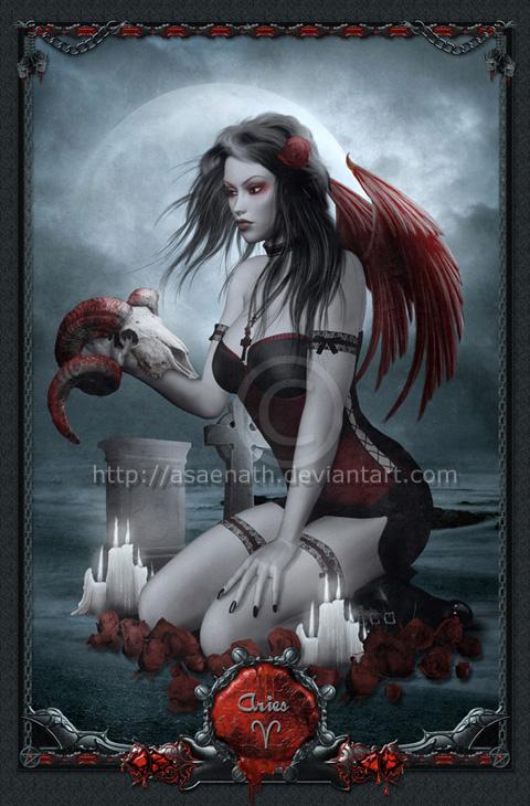 girl, gothic, skull