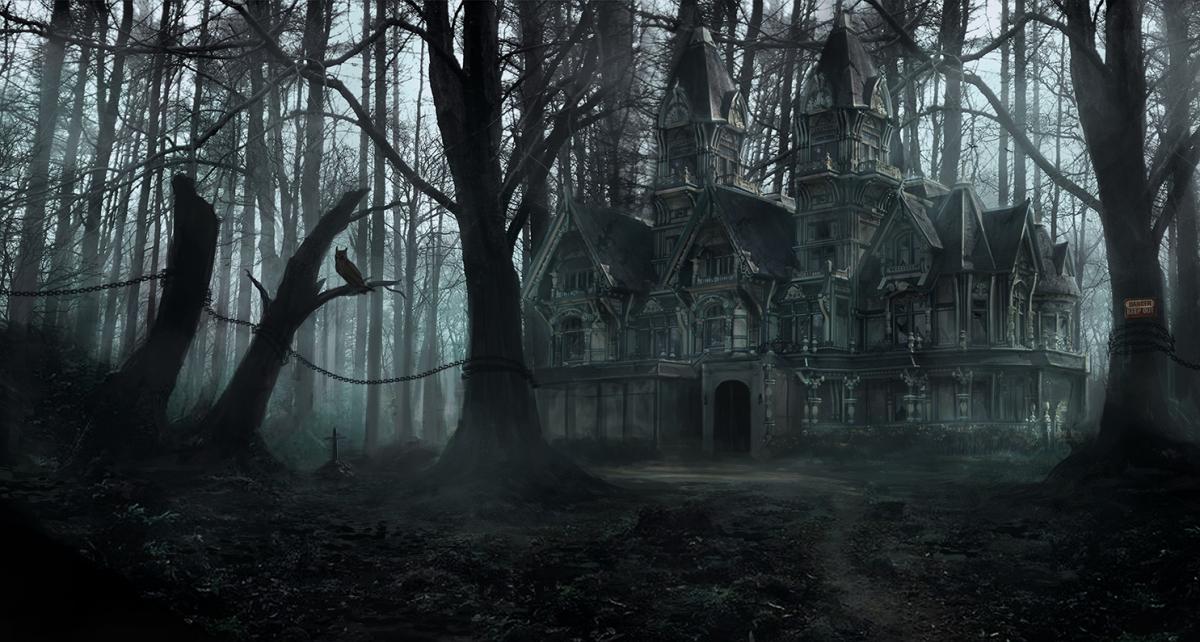 forest, house, creepy