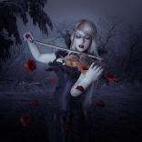 sad, alone, violin, girl, dark beauty