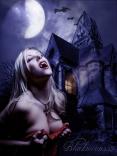 vampire, castle, moon, girl